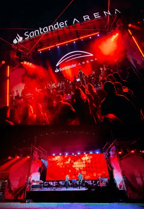 Santander Arena · Escenario para concierto con pantalla LED